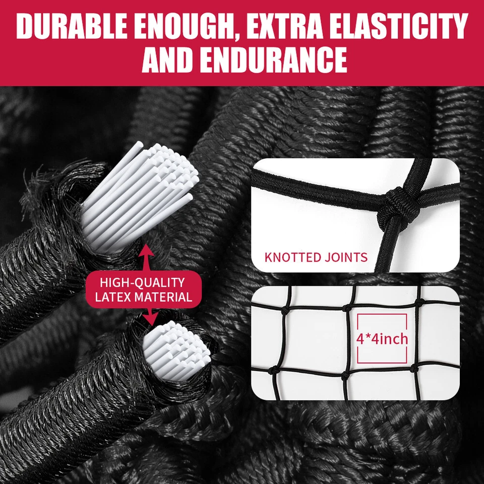 Red de carga elástica de una sola capa para caja de camioneta malla elástica para Dodge Ram 1500 Foto 4 de 4