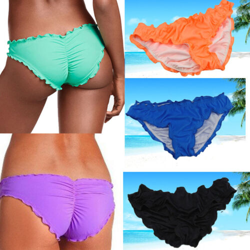 Women Lady Swimwear Scrunch Brazilian Semi Thong Bikini Bottom Beachwear Lot New - Photo 1 sur 18