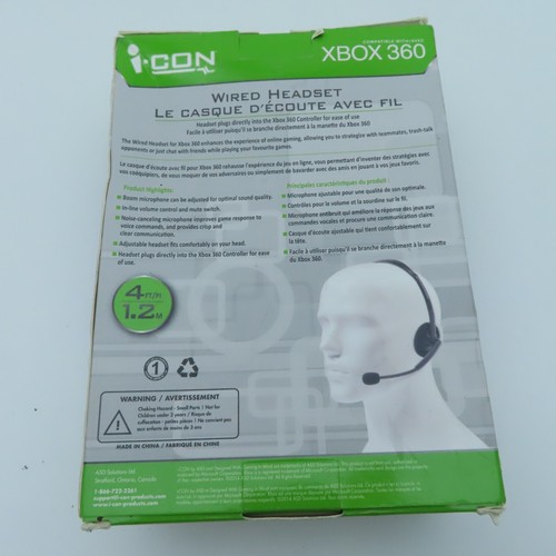 Icon ASD215 4ft. Wired Chat Headset For Xbox 360 - Picture 2 of 6