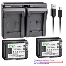 BP-808 CG-800 Battery or Dual Charger for Canon VIXIA HF S200, HF10, HF11, HF20
