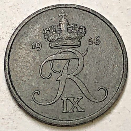 Denmark 1956 1 Ore Zinc Coins, Circulated
