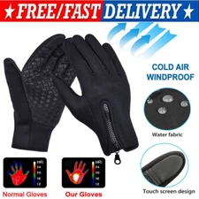 Mens Winter Thermal Warm Waterproof Ski Snowboarding Driving Work Gloves Mitten
