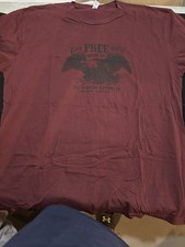 All American Clothing Co T Shirt Mens 2XL Maroon Eagle Live Free Or Die USA Made