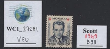 WC1_27281.MONACO. 25 Fr. 1949 RED CROSS semi postal stamp. Sc. B98. Used