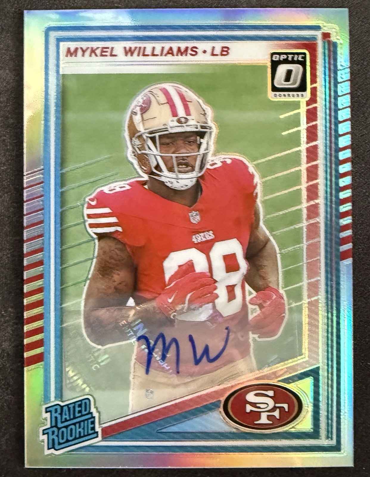 2025 Panini Donruss Optic Preview Mykel Williams #319 Rated Silver Auto 49ers
