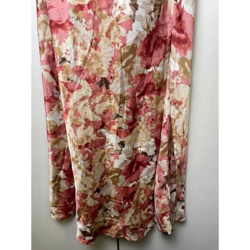Schönes geblümtes Midi-Schlupfkleid neu mit Etikett Gr. XS Wasserfallausschnitt Y2K romantisch Fee Satin  - Bild 4 von 14