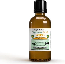 Triple Defense- Tapeworm Plus for Cats and Kittens Pet Dewormer Supplement
