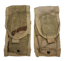 Qty 2 Us Military Molle Ii Double Mag Pouch Desert 3-color Camo Used
