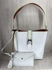 ⭐Dooney & Bourke Purse Ashby White Saffiano Leather Shoulder Bag Wallet Keychain