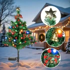 1PC Solar Christmas Tree Lights Stake Waterproof Outdoor Xmas Tree Light Decor