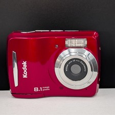 Kodak EasyShare C122 Digital Camera 8.1MP 38mm Lens Red with Case - TESTED