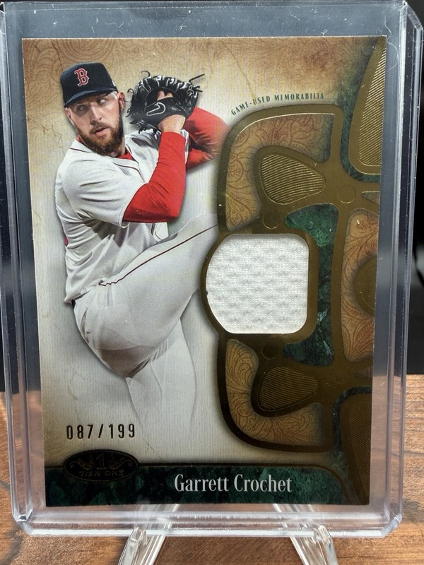 2026 TOPPS TIER ONE GARRETT CROCHET GAME-WORN JERSEY SP #/199 BOSTON RED SOX