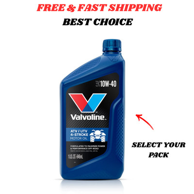 Valvoline 4-Stroke ATV/UTV SAE 10W-40 Motor Oil 1 Quart, Available in 1 to 6 Pk