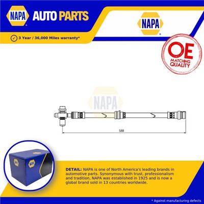 Brake Hose fits VW TIGUAN 5N 2.0D Front 07 to 18 Hydraulic NAPA 5N0611701 New