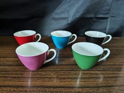 Adderley Fiesta Espresso Kaffeetassen nur rot schwarz pink grün blau 5-teiliges Set