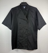 Black chef coat size S short Sleeve breathable mesh back -Edwards