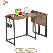 Versatile 31.5" Rustic Folding Desk - Perfect for Study & Home Office Chaos