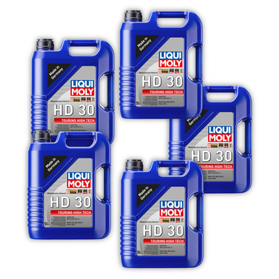 5x 5L LIQUI MOLY 1265 Motoröl Touring High Tech HD 30 VG32 Kanister