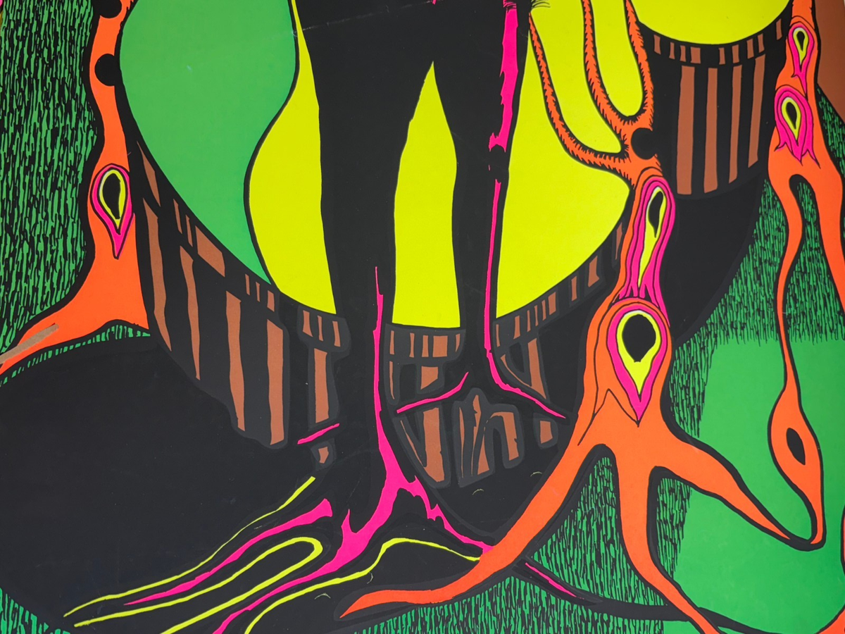 TRANSMUTATION VINTAGE 1970 BLACKLIGHT PRO ARTS HEADSHOP POSTER By