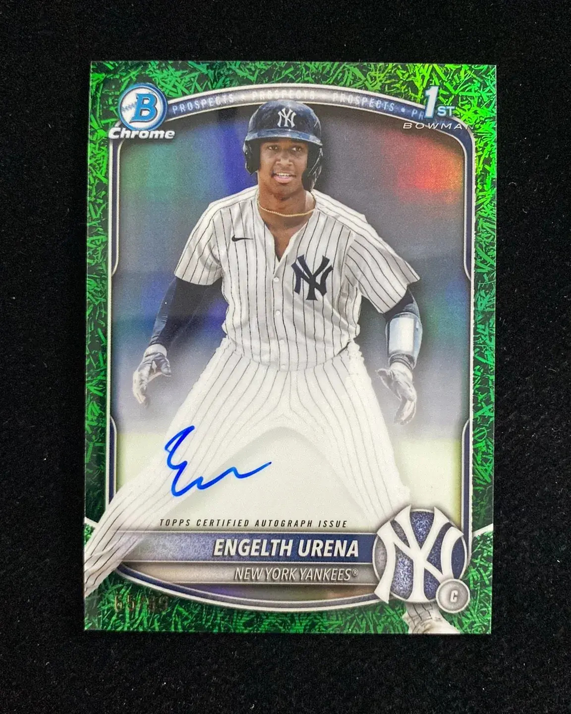 2025 Topps Bowman Chrome Green Grass #CPA-EU Engelth Urena 1st Auto 65/99 TOM