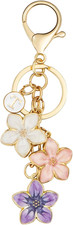 Cute Fashion Keychain Initial Letter Keys Charm Gifts for Women with Key Ring Pu