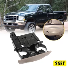 2set For 1999-2004 Ford F250 F350 Super Duty Center Console Dash Cup Holder Parc