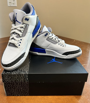 Size 9.5 - Jordan 3 Retro Mid Racer Blue