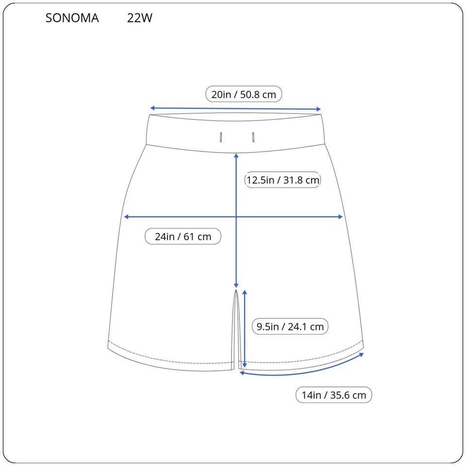 Sonoma Womens Shorts 22W Plus Cargo Pockets Army Green Comfy Lightweight Zip Fly - Image 2 of 4