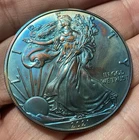 2021 American Silver Eagle 1 oz .999 Silver U.S. Mint Rainbow Toned Coin