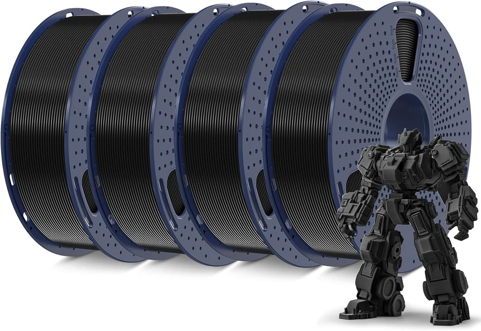 Quality Black PLA+ Filament 1.75mm - 4KG (4 Spools) - Image 3 of 4