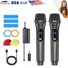 2Pcs Professional VHF Handheld Microphone system w/Adapter Receiver Xmas Gifts