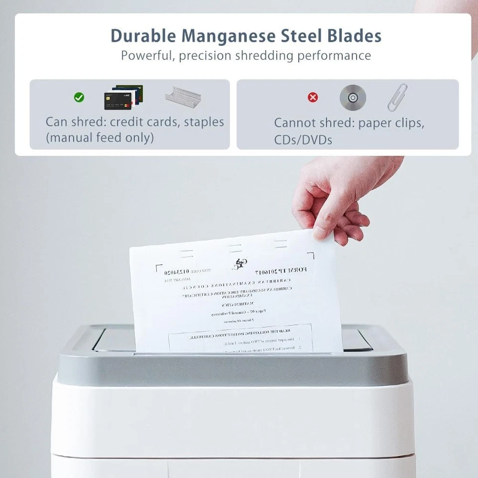 Trisruvian Paper Shredder Heavy Duty AutoFeed 400 Sheets Jam-Proof P5 Micro Cut - Image 4 of 4