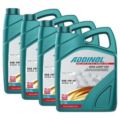 Motoröl Motor Öl ADDINOL 0W-30 GIGA LIGHT 030 4X 5 Liter für Honda Hyundai Dacia