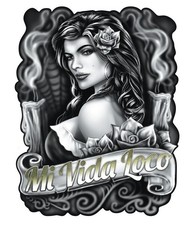 Aufkleber Mein verrücktes Leben Mi Vida Loca Airbrush 8,5 x 6 cm Helm Sticker