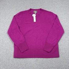 NWT J.Crew Women's Sz M Pink Cashmere Classic-fit Crewneck Sweater Preppy 148