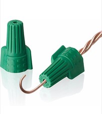 Dicio Winged Ground Wire Connectors Nuts with Hole 200 pcs Green. 14-10 Awg