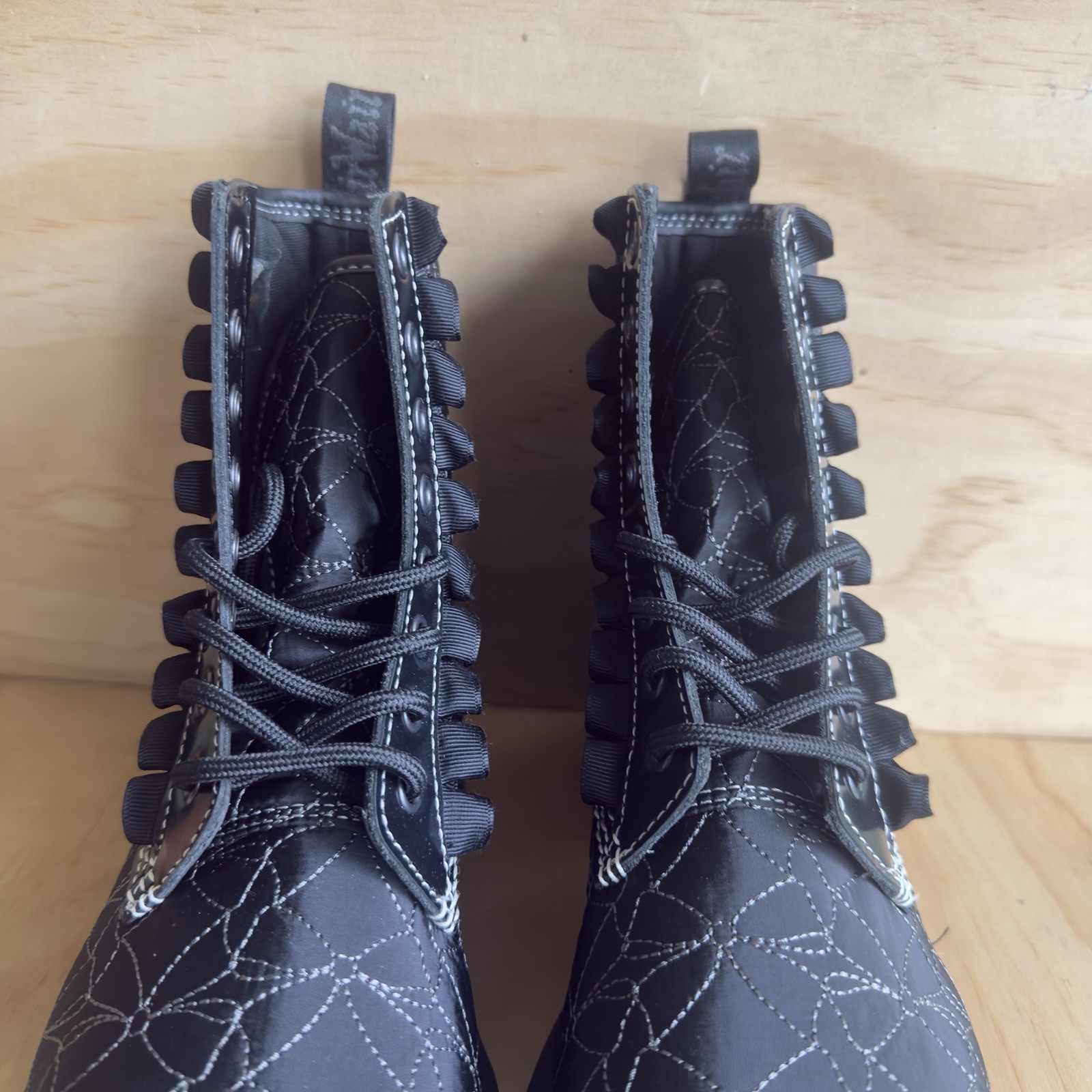 Dr. Martens 1460 Frill Boots Women’s US Size 10 New Black Bows Rare image 8