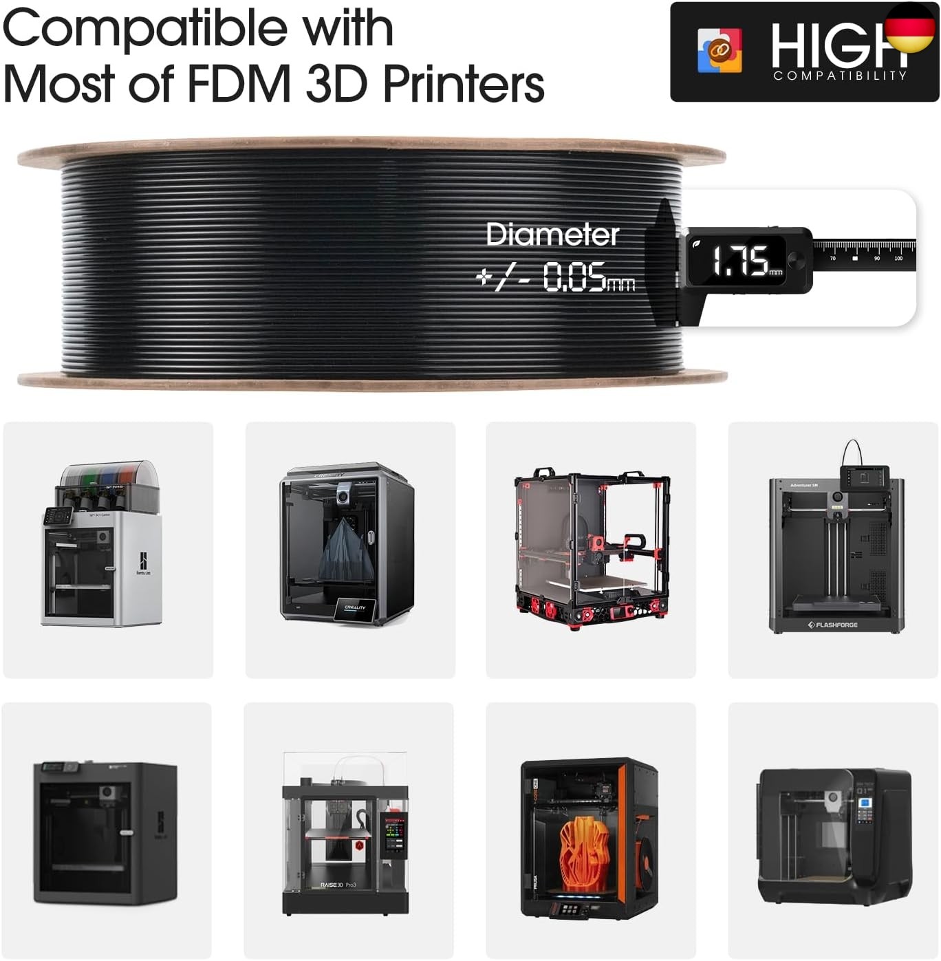 eSUN ASA+ Filament 1.75mm, Wetterfestes 3D Drucker Filament für  - Bild 3