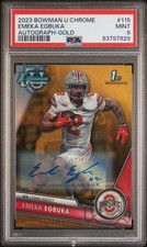 2023 Bowman Chrome U 1st Emeka Egbuka Gold Auto 43/50 PSA 9 Buckeyes #115