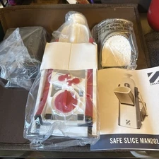 Geoffrey Zakarian Safe Slice Upright Mandolin w/ Thickness Adj. - Cranberry