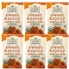 Good Earth Organic Sweet and Spicy Caffeine Free Tea Herbal 18 Tea Bags, 6 Pack