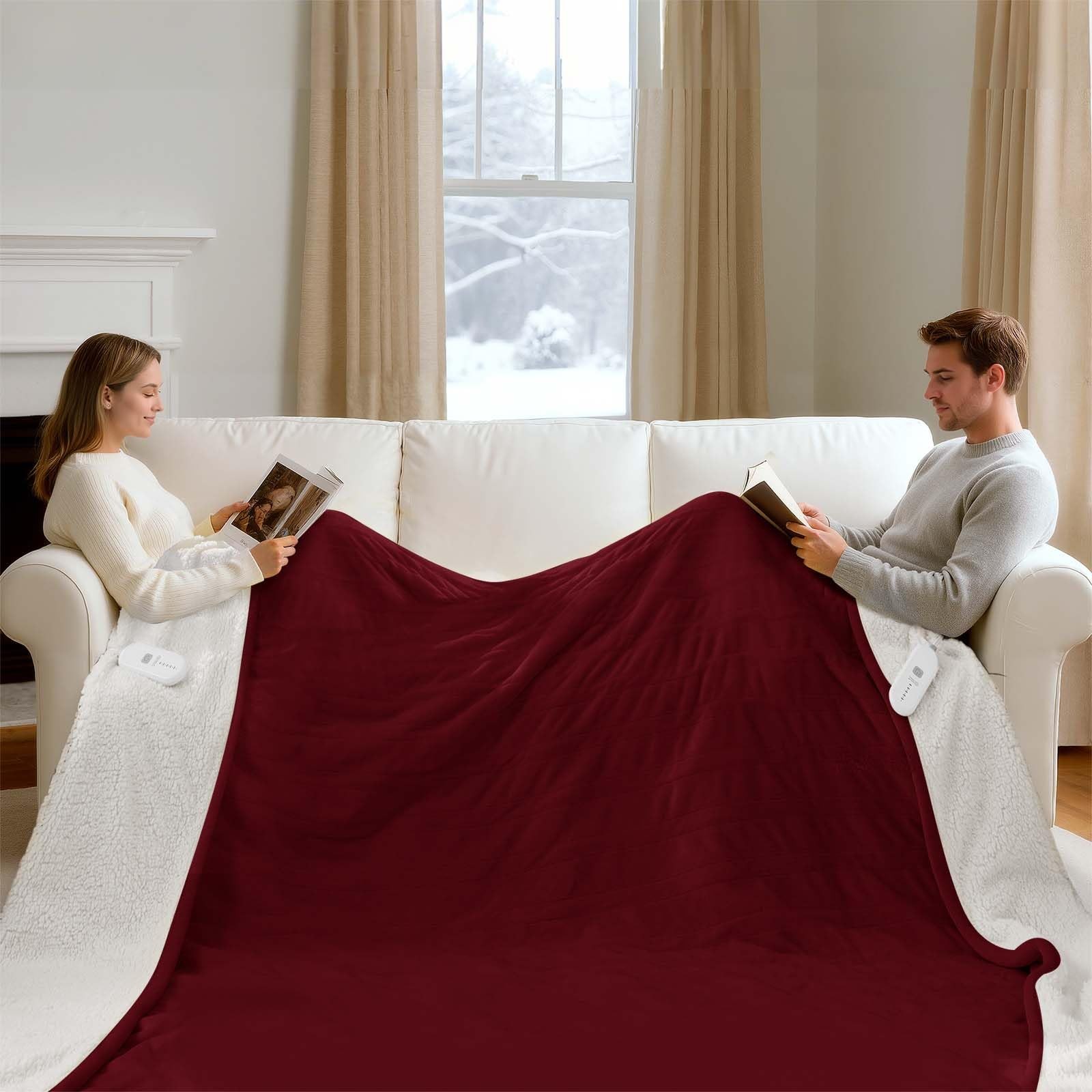 For Bed - 100" X 90" Dual Control Electric Blanket K...