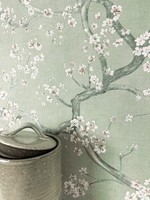 Newroom Vliestapete GrüN KirschblüTen Floral Romantisch Schlafzimmer Wohnzimmer