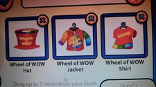 webkinz classic LOT of 3 Wheel of WOW clothing items hat jacket shirt virtual