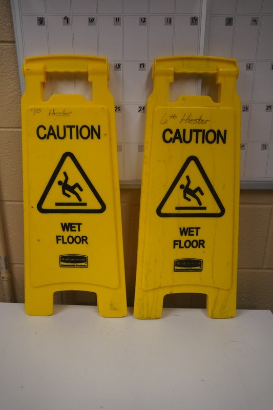 Pair of Rubbermaid Wet Floor Signs