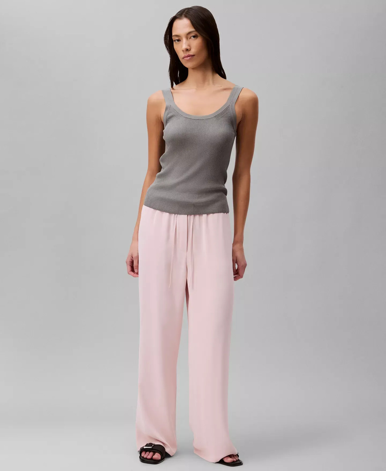 Calvin Klein Women's Pants Sz M Wide-Leg Pull-On