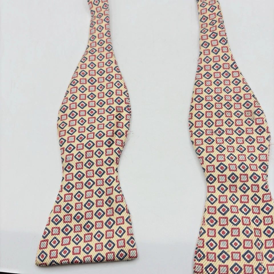 Pajarita de seda Polo Ralph Lauren patrón geométrico hecha en EE. UU. Vintage ajustable Foto 2 de 4