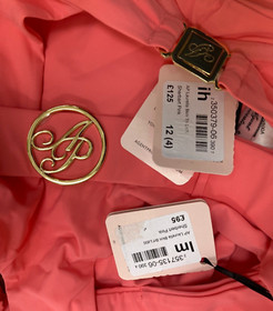 Agent Provocateur pink bikini L gold logo belt NEW bra top & briefs retro style