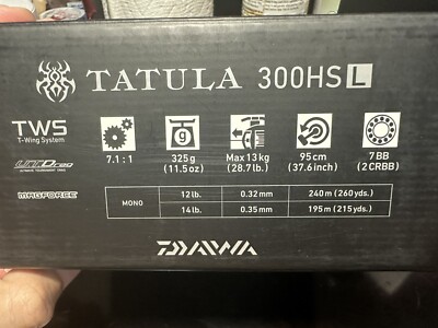 Daiwa Reel Baitcast 20 Tatula 300 HSL Left Hand