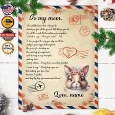 Personalized Letter To My Mom Blanket, Custom Bunny Blanket, Mother's Day Gift